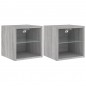 vidaXL Muebles TV de pared luces LED 2 uds gris Sonoma 30x28,5x30 cm