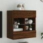 vidaXL Mueble TV de pared con luces LED roble marrón 58,5x30x60,5 cm