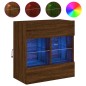 vidaXL Mueble TV de pared con luces LED roble marrón 58,5x30x60,5 cm