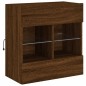 vidaXL Mueble TV de pared con luces LED roble marrón 58,5x30x60,5 cm