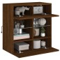 vidaXL Mueble TV de pared con luces LED roble marrón 58,5x30x60,5 cm