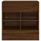 vidaXL Mueble TV de pared con luces LED roble marrón 58,5x30x60,5 cm
