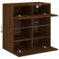 vidaXL Mueble TV de pared con luces LED roble marrón 58,5x30x60,5 cm