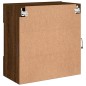 vidaXL Mueble TV de pared con luces LED roble marrón 58,5x30x60,5 cm