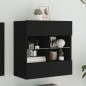vidaXL Mueble de TV de pared con luces LED negro 58,5x30x60,5 cm