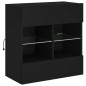 vidaXL Mueble de TV de pared con luces LED negro 58,5x30x60,5 cm