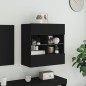 vidaXL Mueble de TV de pared con luces LED negro 58,5x30x60,5 cm