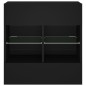 vidaXL Mueble de TV de pared con luces LED negro 58,5x30x60,5 cm