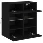 vidaXL Mueble de TV de pared con luces LED negro 58,5x30x60,5 cm
