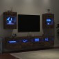 vidaXL Muebles TV de pared luces LED 2 uds roble ahumado 40x30x60,5 cm vidaXL Muebles TV de pared luces LED 2 uds roble ahumado 40x30x60,5 cm