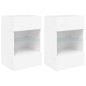 vidaXL Muebles de TV de pared con luces LED 2 uds blanco 40x30x60,5 cm