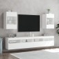 vidaXL Muebles de TV de pared con luces LED 2 uds blanco 40x30x60,5 cm