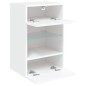 vidaXL Muebles de TV de pared con luces LED 2 uds blanco 40x30x60,5 cm