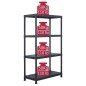 vidaXL Estantería de plástico 200 kg 80x40x138 cm negro vidaXL Estantería de plástico 200 kg 80x40x138 cm negro