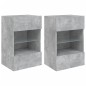 vidaXL Muebles TV de pared luces LED 2 uds gris hormigón 40x30x60,5 cm