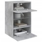 vidaXL Muebles TV de pared luces LED 2 uds gris hormigón 40x30x60,5 cm