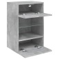 vidaXL Muebles TV de pared luces LED 2 uds gris hormigón 40x30x60,5 cm