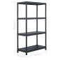 vidaXL Estantería de plástico 200 kg 80x40x138 cm negro vidaXL Estantería de plástico 200 kg 80x40x138 cm negro