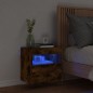 vidaXL Mueble de TV de pared con luces LED roble ahumado 40x30x40 cm vidaXL Mueble de TV de pared con luces LED roble ahumado 40x30x40 cm