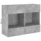 vidaXL Mueble TV de pared con luces LED gris hormigón 78,5x30x60,5 cm