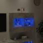 vidaXL Mueble TV de pared con luces LED gris hormigón 78,5x30x60,5 cm