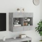 vidaXL Mueble TV de pared con luces LED gris hormigón 78,5x30x60,5 cm