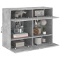 vidaXL Mueble TV de pared con luces LED gris hormigón 78,5x30x60,5 cm