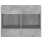 vidaXL Mueble TV de pared con luces LED gris hormigón 78,5x30x60,5 cm