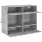 vidaXL Mueble TV de pared con luces LED gris hormigón 78,5x30x60,5 cm