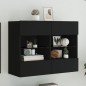 vidaXL Mueble de TV de pared con luces LED negro 78,5x30x60,5 cm