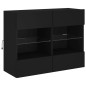vidaXL Mueble de TV de pared con luces LED negro 78,5x30x60,5 cm
