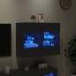 vidaXL Mueble de TV de pared con luces LED negro 78,5x30x60,5 cm