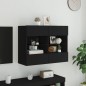 vidaXL Mueble de TV de pared con luces LED negro 78,5x30x60,5 cm