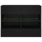 vidaXL Mueble de TV de pared con luces LED negro 78,5x30x60,5 cm