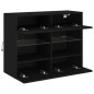 vidaXL Mueble de TV de pared con luces LED negro 78,5x30x60,5 cm