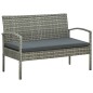 vidaXL Set de muebles de jardín 4 pzas y cojines ratán sintético gris vidaXL Set de muebles de jardín 4 pzas y cojines ratán sintético gris
