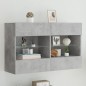 vidaXL Mueble TV de pared con luces LED gris hormigón 98,5x30x60,5 cm vidaXL Mueble TV de pared con luces LED gris hormigón 98,5x30x60,5 cm