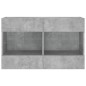 vidaXL Mueble TV de pared con luces LED gris hormigón 98,5x30x60,5 cm vidaXL Mueble TV de pared con luces LED gris hormigón 98,5x30x60,5 cm