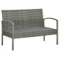 vidaXL Set de muebles de jardín 4 pzas y cojines ratán sintético gris vidaXL Set de muebles de jardín 4 pzas y cojines ratán sintético gris