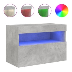 vidaXL Mueble de TV de pared con luces LED gris hormigón 60x30x40 cm