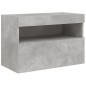 vidaXL Mueble de TV de pared con luces LED gris hormigón 60x30x40 cm