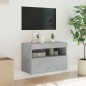 vidaXL Mueble de TV de pared con luces LED gris hormigón 60x30x40 cm