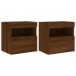 vidaXL Muebles TV de pared luces LED 2 uds roble marrón 40x30x40 cm