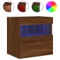 vidaXL Muebles TV de pared luces LED 2 uds roble marrón 40x30x40 cm