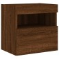 vidaXL Muebles TV de pared luces LED 2 uds roble marrón 40x30x40 cm