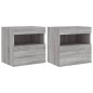 vidaXL Muebles TV de pared luces LED 2 uds gris Sonoma 40x30x40 cm