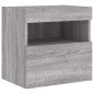 vidaXL Muebles TV de pared luces LED 2 uds gris Sonoma 40x30x40 cm