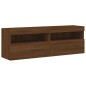 vidaXL Muebles TV de pared luces LED 2 uds roble marrón 60x30x40 cm