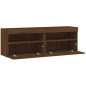 vidaXL Muebles TV de pared luces LED 2 uds roble marrón 60x30x40 cm