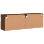 vidaXL Muebles TV de pared luces LED 2 uds roble marrón 60x30x40 cm